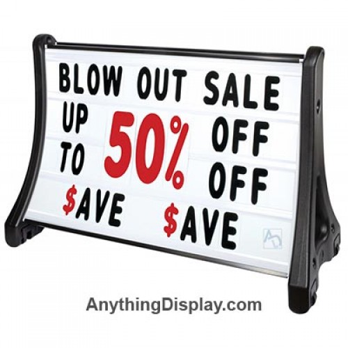 Outdoor Sidewalk Sign Rolling Message Board Deluxe Roadside
